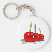 3 pommes de sucrerie rouges porte-clé