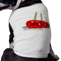 3 pommes de sucrerie rouges t-shirts pour chien