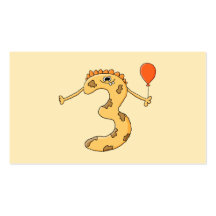3ème Anniversaire. Bande dessinée jaune de monstre Carte De Visite