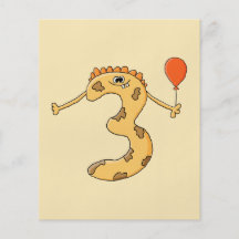 3ème Anniversaire. Bande dessinée jaune de monstre Prospectus Personnalisés
