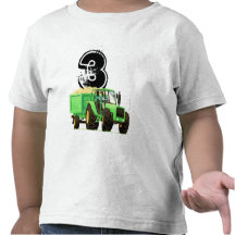 3ème anniversaire de tracteur vert t-shirt