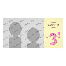 3ème Bande dessinée d'anniversaire dans le rose Cartes Avec Photo