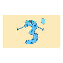 3ème bande dessinée d'anniversaire de bleu cartes de visite professionnelles
