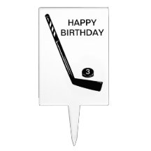 3ème gâteau heureux Topper d'hockey d'anniversaire