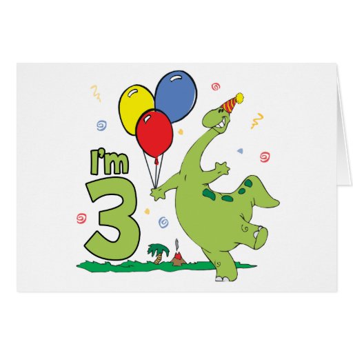 3ème invitation d'anniversaire de Dino Cartes De Vœux