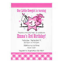 3ème invitation de fête d'anniversaire de petite c