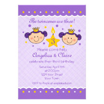 3ème Invitation de partie de Twincess d'anniversai