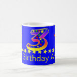 3ème tasse d'anniversaire d'étoile souriante rouge