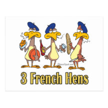 3ème troisième jour de trois poules françaises de  cartes postales