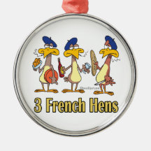 3ème troisième jour de trois poules françaises de  décorations de noël