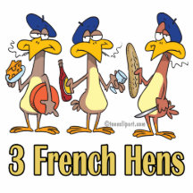 3ème troisième jour de trois poules françaises de  photos en relief
