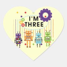3èmes T-shirts et cadeaux d'anniversaire de robot Adhésifs