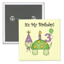 3èmes T-shirts et cadeaux d'anniversaire de tortue Badge
