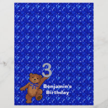 3rd Birthday Dancing Bear Scrapbook Paper 3 Flyer Design
