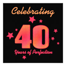 40 ans d'invitation faite sur commande d'anniversa