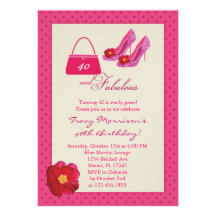 40 et invitation fabuleuse d'anniversaire de mode