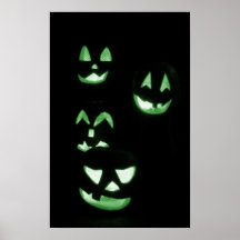 4 Jack-O-Lanternes de Lit - vert Poster
