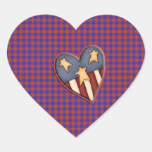 4 juillet bouton latéral de coeur autocollants en cœur