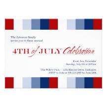 4 juillet célébration bleue blanche rouge de l'ind invitations personnalisées