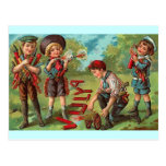 4 juillet - feux d'artifice d'enfants carte postale