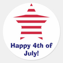 4 juillet heureux ! autocollant rond