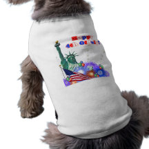 4 juillet heureux tee-shirts pour chien