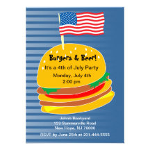 4 juillet invitation de partie de BBQ