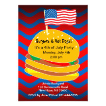 4 juillet invitation de partie de BBQ