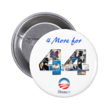 4 plus pour le bouton de réélection de 44 Obama Pin's Avec Agrafe