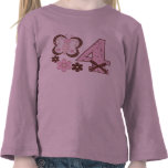 4ème anniversaire de papillon rose t-shirt