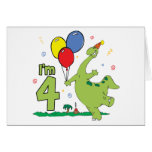 4ème invitation d'anniversaire de Dino Cartes De Vœux