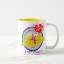 4ème Tasse nommée de Dino de bande dessinée de jau