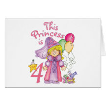 4èmes anniversaire invitations de princesse cartes