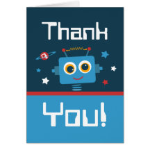 4èmes notes de Merci d'anniversaire de robot Cartes
