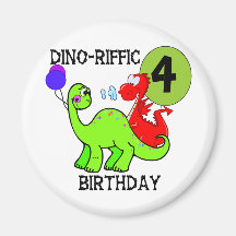 4èmes T-shirts et cadeaux d'anniversaire de dinosa Aimants