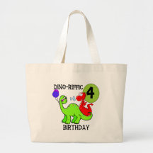 4èmes T-shirts et cadeaux d'anniversaire de dinosa Sacs Fourre-tout