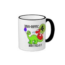 4èmes T-shirts et cadeaux d'anniversaire de dinosa Tasse À Café