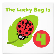 4èmes T-shirts et cadeaux d'anniversaire d'insecte Invitations Personnalisées