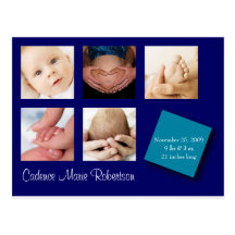 5 faire-part de naissance de photo carte postale