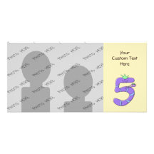 5ème bande dessinée d'anniversaire de pourpre cartes de vœux avec photo