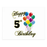 5èmes cartes postales heureuses d'anniversaire