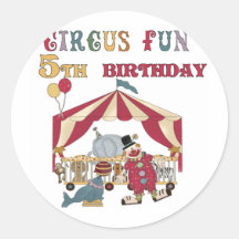 5èmes T-shirts et cadeaux d'anniversaire de cirque Autocollants
