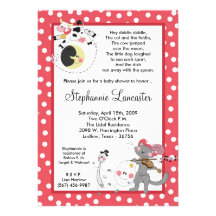5x7 hé dupent l'invitation de baby shower de crèch