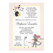 5x7 hé dupent l'invitation de baby shower de crèch