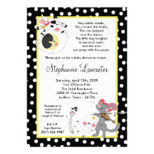 5x7 hé dupent l'invitation de baby shower de crèch