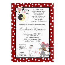 5x7 hé dupent l'invitation de baby shower de crèch
