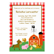 5x7 invitation - invitation d'anniversaire d'anima