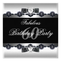 60 fabuleux blancs noirs soixantième fête d'annive invitation personnalisable