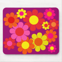 60s personnalisable flower power tapis de souris