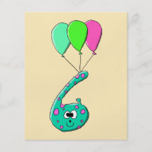 6ème Bande dessinée d'anniversaire, rose turquoise Prospectus Avec Motif